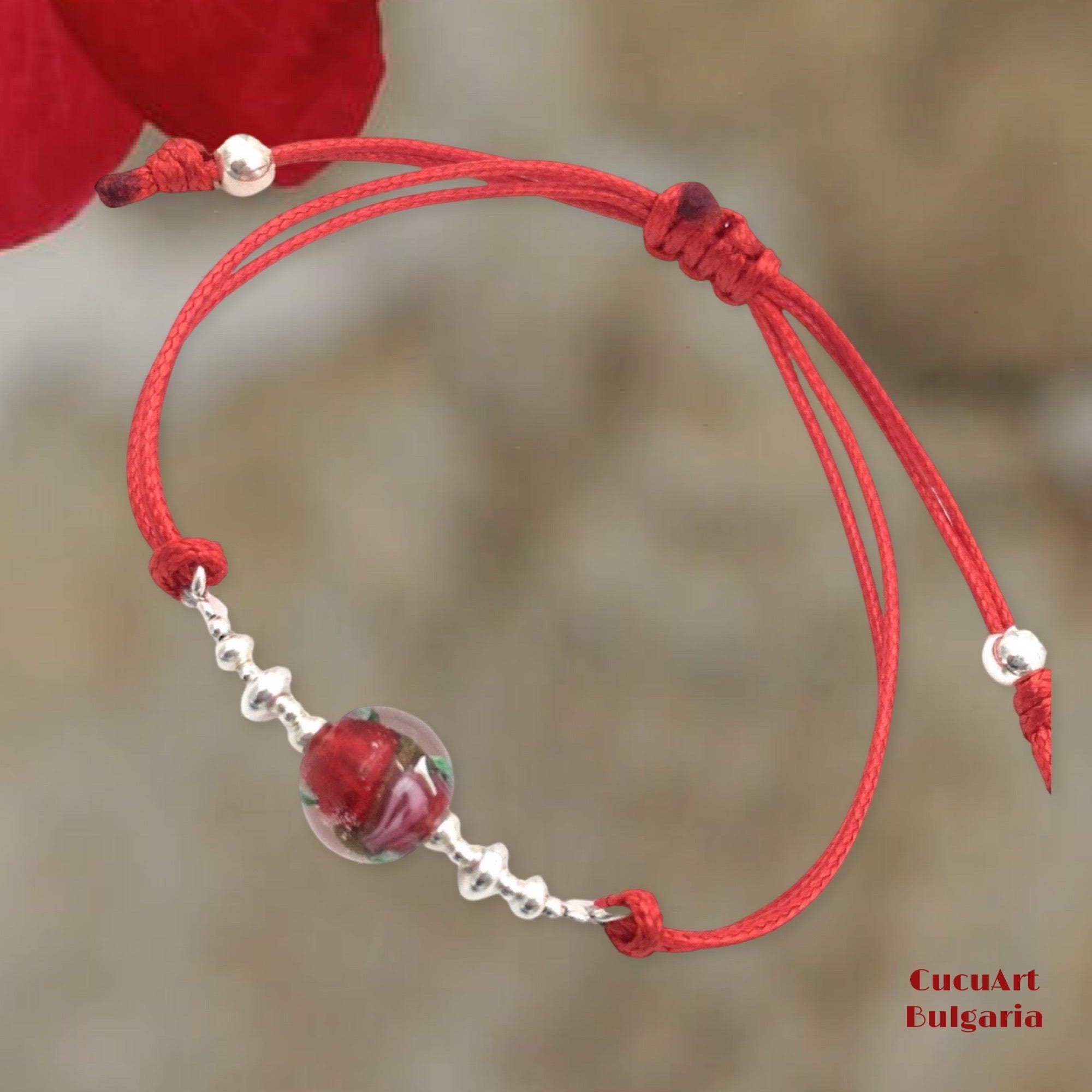Pulsera de Cristal Artesanal y Plata de Ley. Varios colores. Hecho a mano por CucuArt - CucuArt