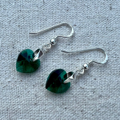 Pendientes en Emerald y plata
