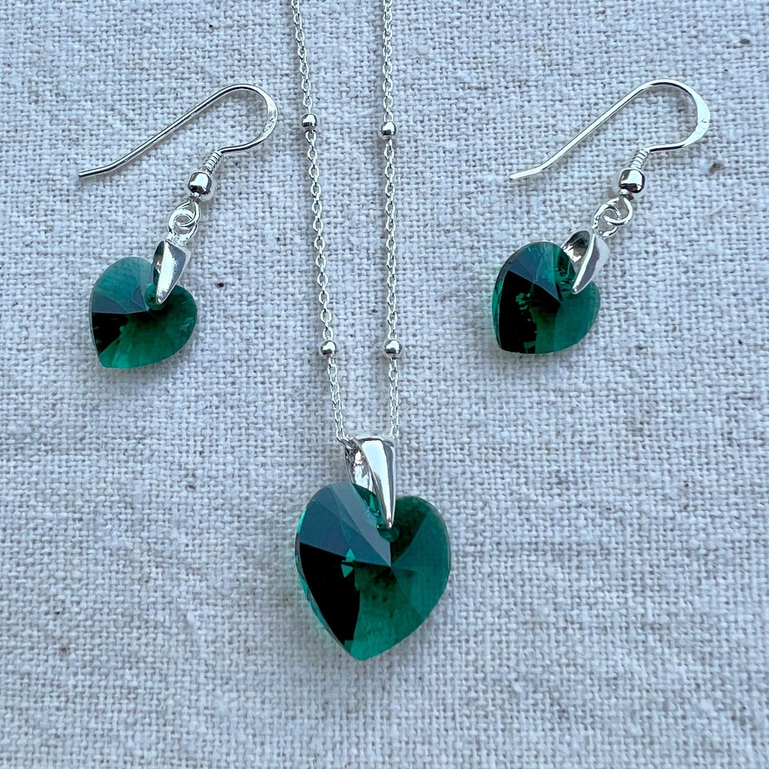 Conjunto en Emerald y plata