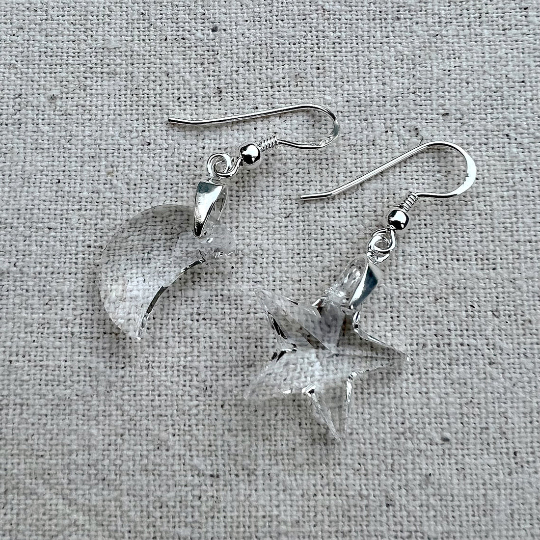 Pendientes en Crystal y plata